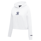 MLB NEW YORK YANKEES WINGSPAN CHANDAIL À CAPUCHON COURT EN MOLLETON POUR FEMME (BLANC)
