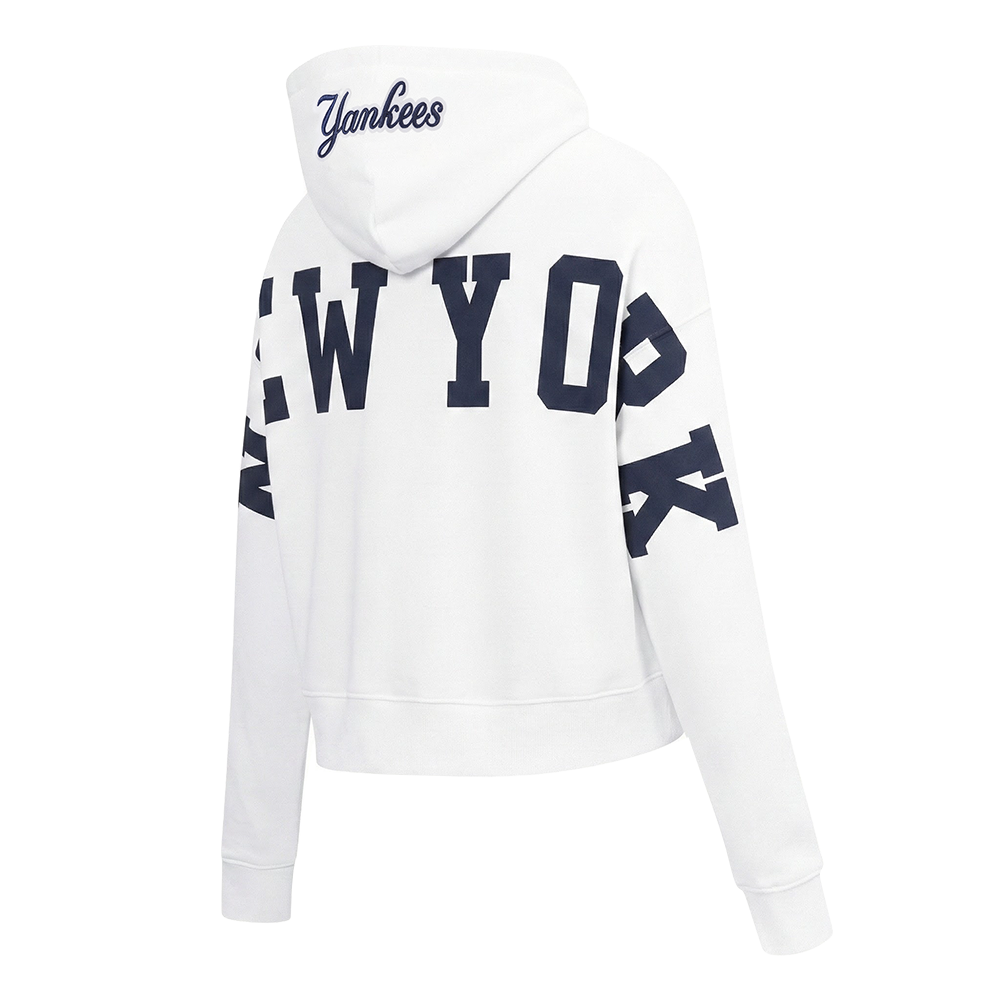 MLB NEW YORK YANKEES WINGSPAN CHANDAIL À CAPUCHON COURT EN MOLLETON POUR FEMME (BLANC)