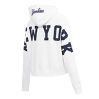 MLB NEW YORK YANKEES WINGSPAN CHANDAIL À CAPUCHON COURT EN MOLLETON POUR FEMME (BLANC)