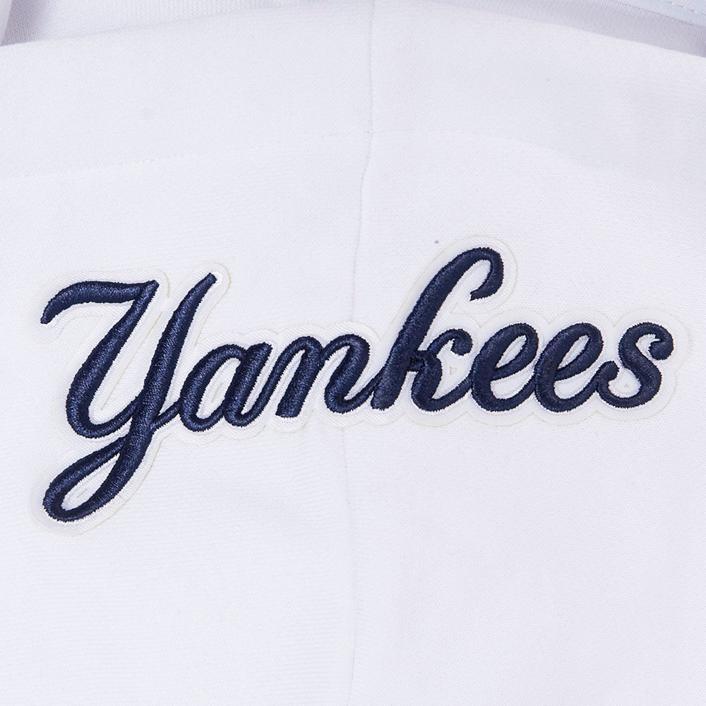 MLB NEW YORK YANKEES WINGSPAN CHANDAIL À CAPUCHON COURT EN MOLLETON POUR FEMME (BLANC)