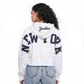 MLB NEW YORK YANKEES WINGSPAN CHANDAIL À CAPUCHON COURT EN MOLLETON POUR FEMME (BLANC)