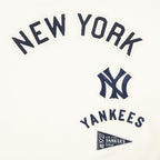 MLB NEW YORK YANKEES RETRO CLASSIC CHANDAIL À COL ROND EN MOLLETON CÔTELÉ POUR FEMME (COQUILLE D'ŒUF/MARINE MINUIT)