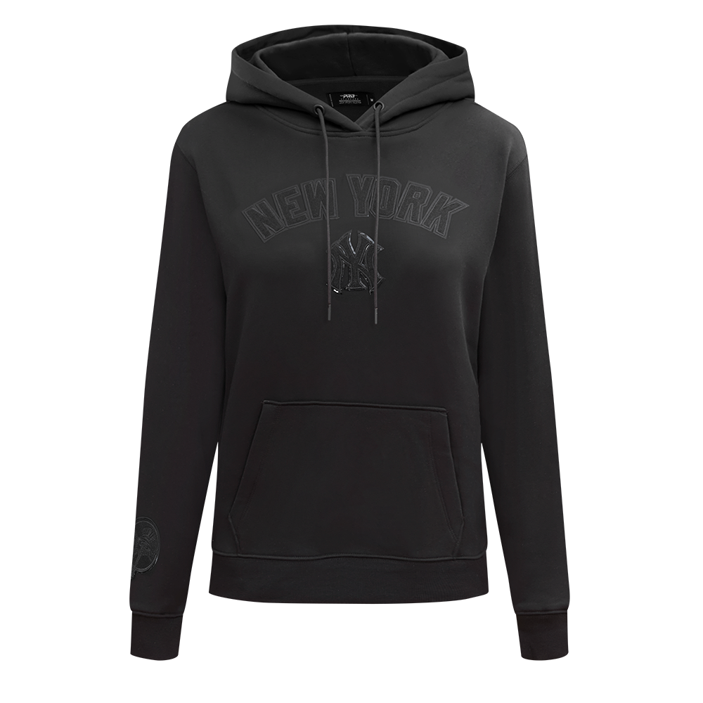 MLB NEW YORK YANKEES TRIPLE BLACK CHANDAIL À CAPUCHON EN MOLLETON POUR FEMME (TRIPLE NOIR FEMME)