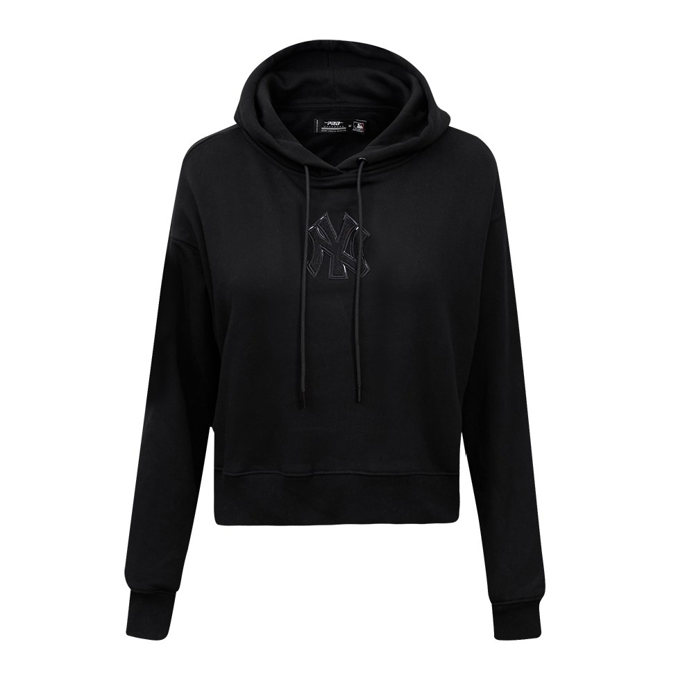 MLB NEW YORK YANKEES TRIPLE BLACK CHANDAIL À CAPUCHON COURT POUR FEMME (TRIPLE NOIR)