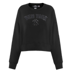 MLB NEW YORK YANKEES TRIPLE BLACK WOMEN'S FLEECE CREWNECK (TRIPLE BLACK WOMEN'S)