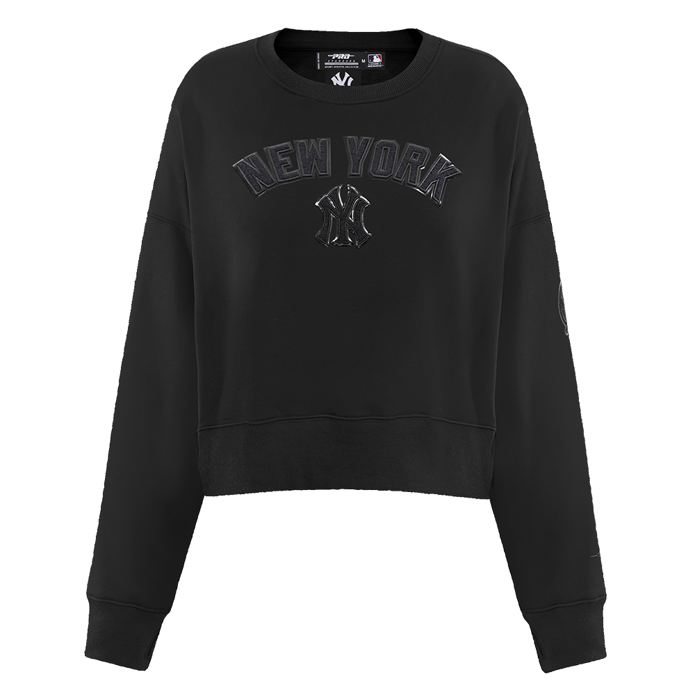 MLB NEW YORK YANKEES TRIPLE BLACK CHANDAIL À COL ROND EN MOLLETON POUR FEMME (TRIPLE NOIR FEMME)