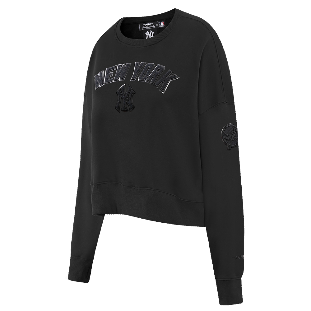 MLB NEW YORK YANKEES TRIPLE BLACK CHANDAIL À COL ROND EN MOLLETON POUR FEMME (TRIPLE NOIR FEMME)