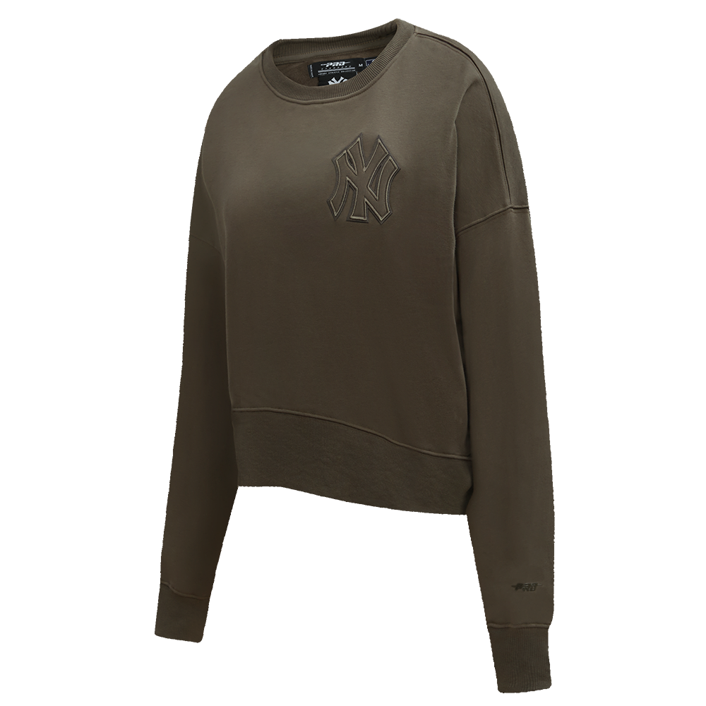 MLB NEW YORK YANKEES NEUTRAL FLEECE CREWNECK (DARK TAUPE)