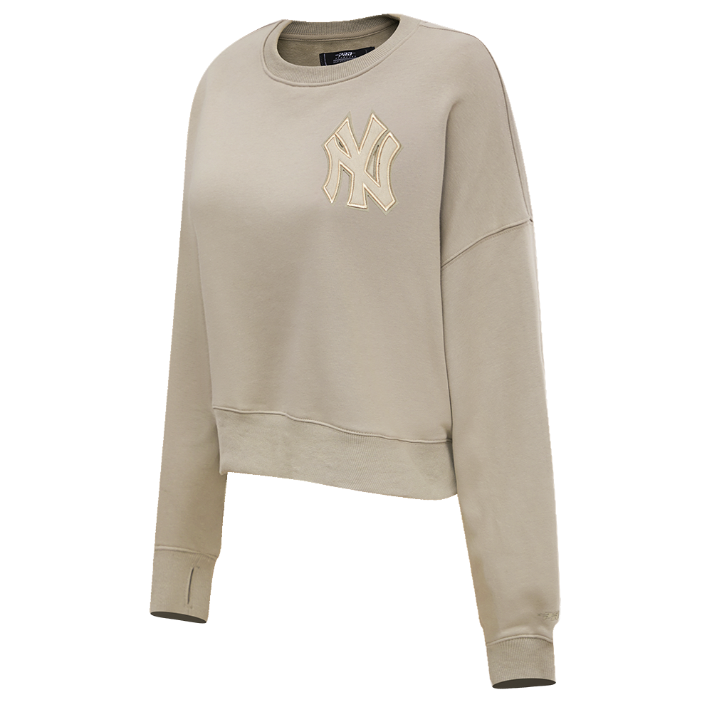 MLB NEW YORK YANKEES NEUTRAL WOMEN'S CREWNECK (TAUPE)