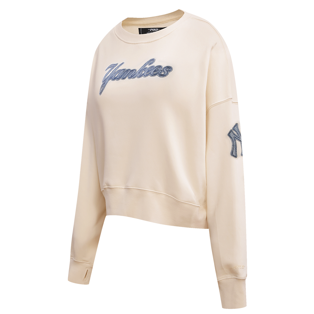 MLB NEW YORK YANKEES VARSITY BLUES WOMEN'S CREWNECK (LINEN)