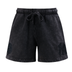 MLB NEW YORK YANKEES WASHED CLASSIC WOMEN'S ENZYME WASH FT SHORT (WASHED BLACK)