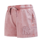 MLB NEW YORK YANKEES WASHED CLASSIC SHORT EN MOLLETON FRANÇAIS DÉLAVÉ À L'ENZYME POUR FEMME (MAUVE DÉLAVÉ)