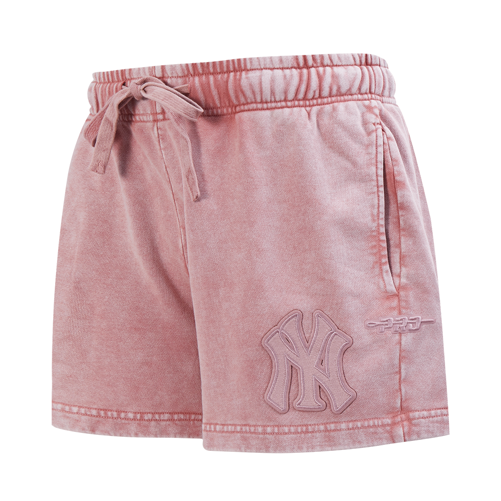MLB NEW YORK YANKEES WASHED CLASSIC SHORT EN MOLLETON FRANÇAIS DÉLAVÉ À L'ENZYME POUR FEMME (MAUVE DÉLAVÉ)