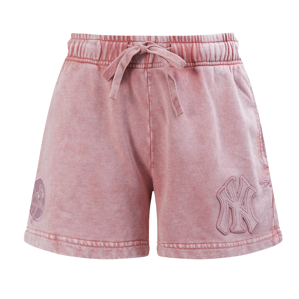 MLB NEW YORK YANKEES WASHED CLASSIC SHORT EN MOLLETON FRANÇAIS DÉLAVÉ À L'ENZYME POUR FEMME (MAUVE DÉLAVÉ)
