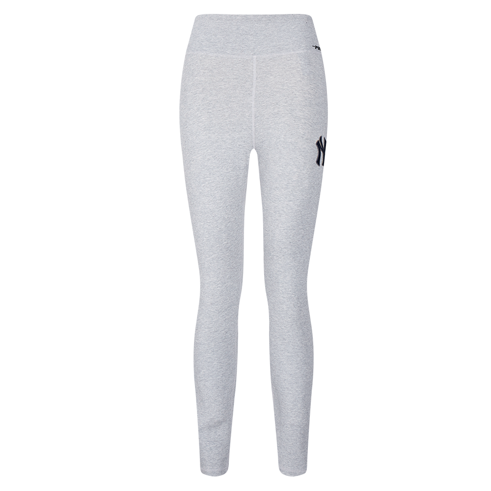 MLB NEW YORK YANKEES SCRIPT TAIL WOMEN'S HIGH WAIST JERSEY LEGGING (HEATHER GREY)