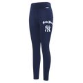 MLB NEW YORK YANKEES OLD ENGLISH WOMEN'S JERSEY LEGGING (MIDNIGHT NAVY)