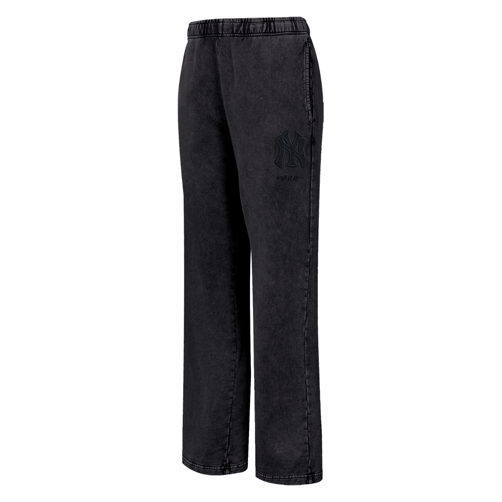 MLB NEW YORK YANKEES WASHED CLASSIC PANTALON OUATÉ POUR FEMME (NOIR DÉLAVÉ)