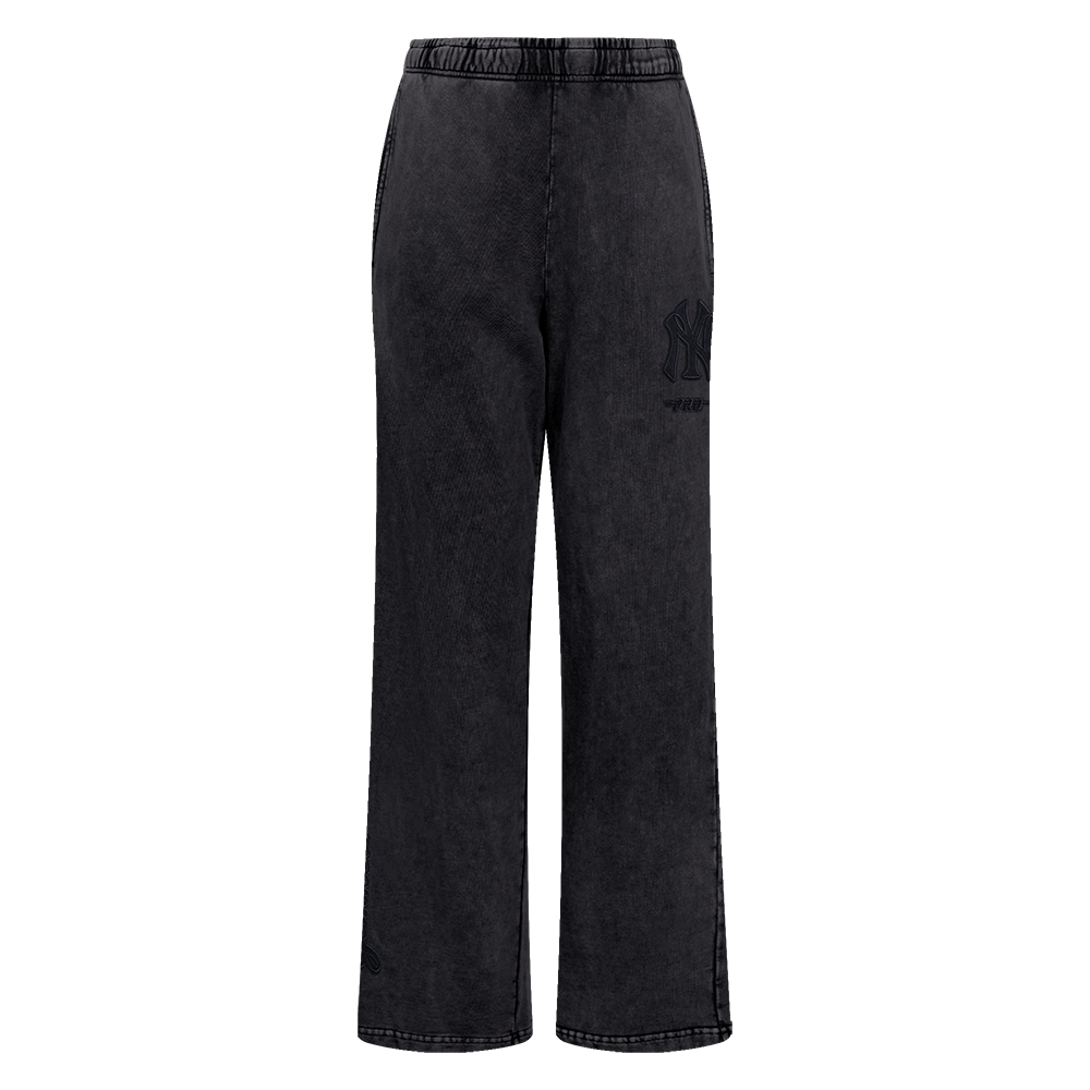 MLB NEW YORK YANKEES WASHED CLASSIC WOMEN'S ENZYME WASH FT STRAIGHT LE (WASHED BLACK)