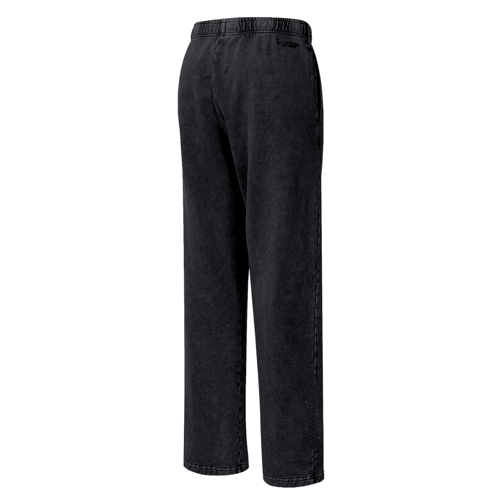 MLB NEW YORK YANKEES WASHED CLASSIC PANTALON OUATÉ POUR FEMME (NOIR DÉLAVÉ)