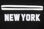 MLB NEW YORK YANKEES PEARLS WOMEN'S RIB WOOL VARSITY JACKET (BLACK/WHITE)