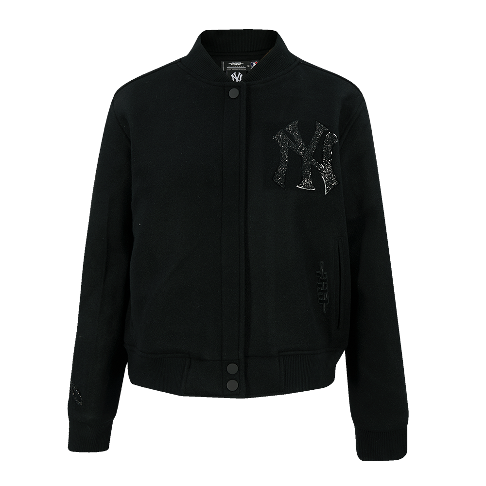 MLB NEW YORK YANKEES WASHED CRYSTALLINE BLOUSON COLLÉGIAL POUR FEMME (NOIR)