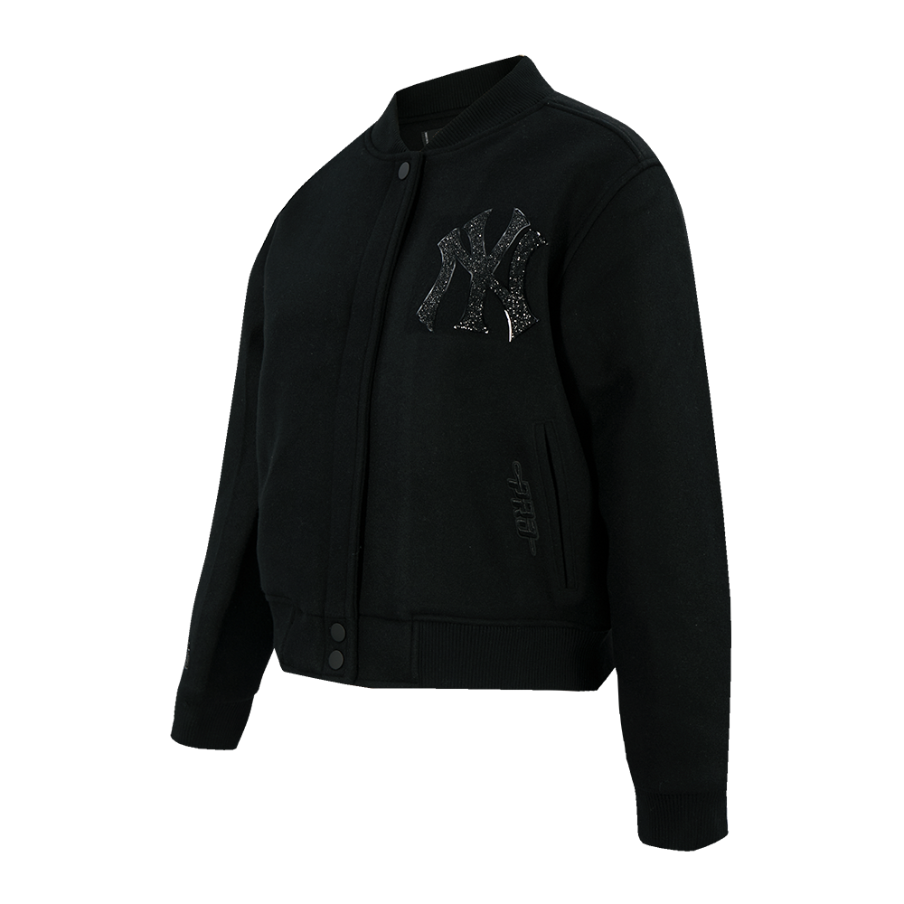 MLB NEW YORK YANKEES WASHED CRYSTALLINE BLOUSON COLLÉGIAL POUR FEMME (NOIR)