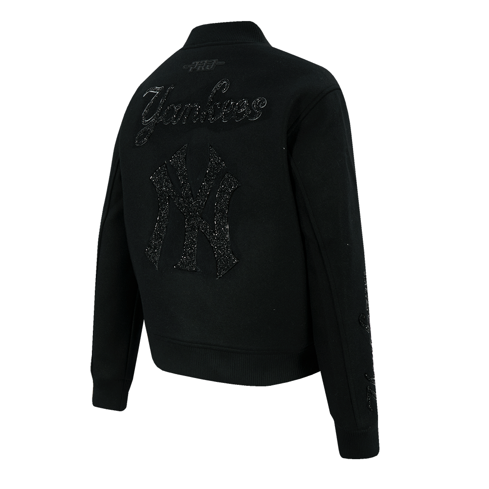 MLB NEW YORK YANKEES WASHED CRYSTALLINE BLOUSON COLLÉGIAL POUR FEMME (NOIR)