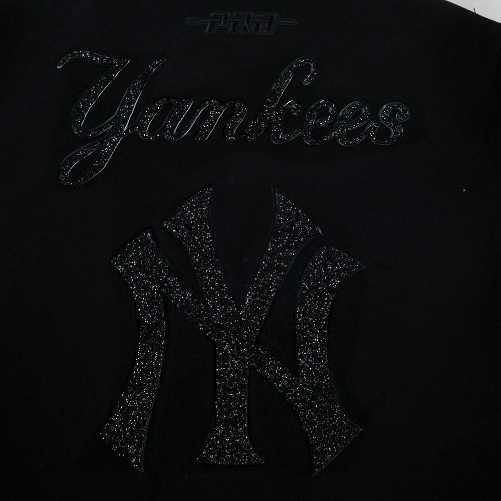 MLB NEW YORK YANKEES WASHED CRYSTALLINE BLOUSON COLLÉGIAL POUR FEMME (NOIR)