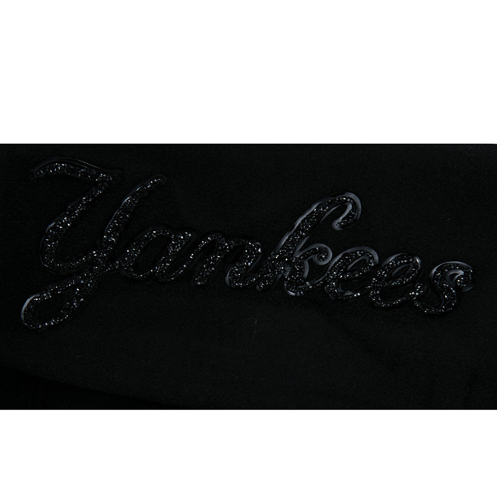 MLB NEW YORK YANKEES WASHED CRYSTALLINE BLOUSON COLLÉGIAL POUR FEMME (NOIR)