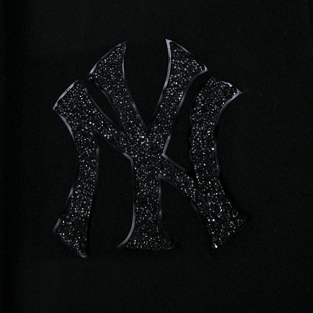 MLB NEW YORK YANKEES WASHED CRYSTALLINE BLOUSON COLLÉGIAL POUR FEMME (NOIR)