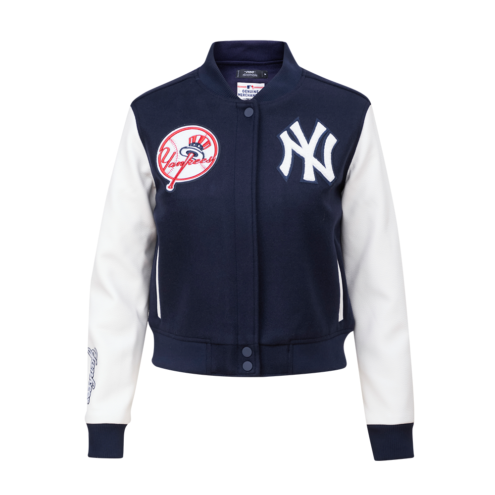 MLB NEW YORK YANKEES CLASSIC WOOL WOMEN'S VARSITY JACKET (MIDNIGHT NAVY/WHITE)