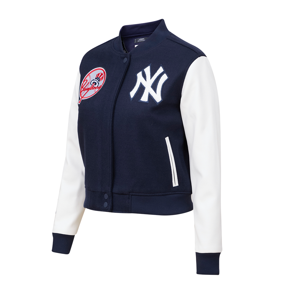 MLB NEW YORK YANKEES CLASSIC WOOL WOMEN'S VARSITY JACKET (MIDNIGHT NAVY/WHITE)