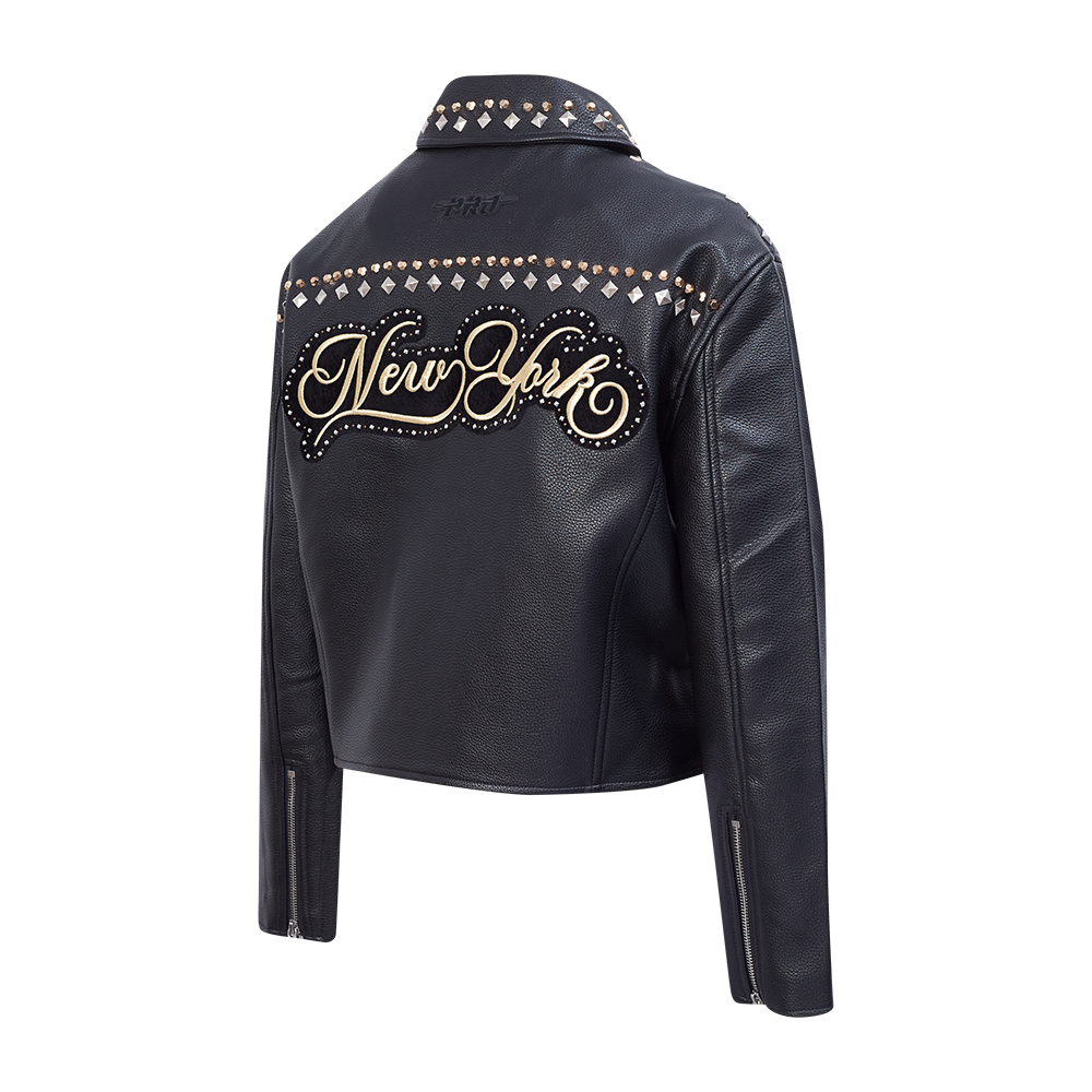 MLB NEW YORK YANKEES RENEGADE BLOUSON DE CUIR POUR FEMME (NOIR)