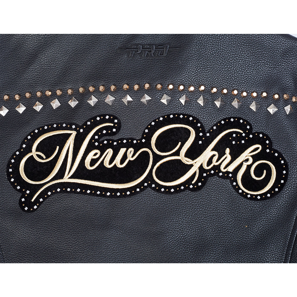 MLB NEW YORK YANKEES RENEGADE BLOUSON DE CUIR POUR FEMME (NOIR)