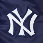 MLB NEW YORK YANKEES  RETRO CLASSIC WOMEN'S RIB SATIN JACKET (MIDNIGHT NAVY)