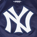 MLB NEW YORK YANKEES  RETRO CLASSIC WOMEN'S RIB SATIN JACKET (MIDNIGHT NAVY)