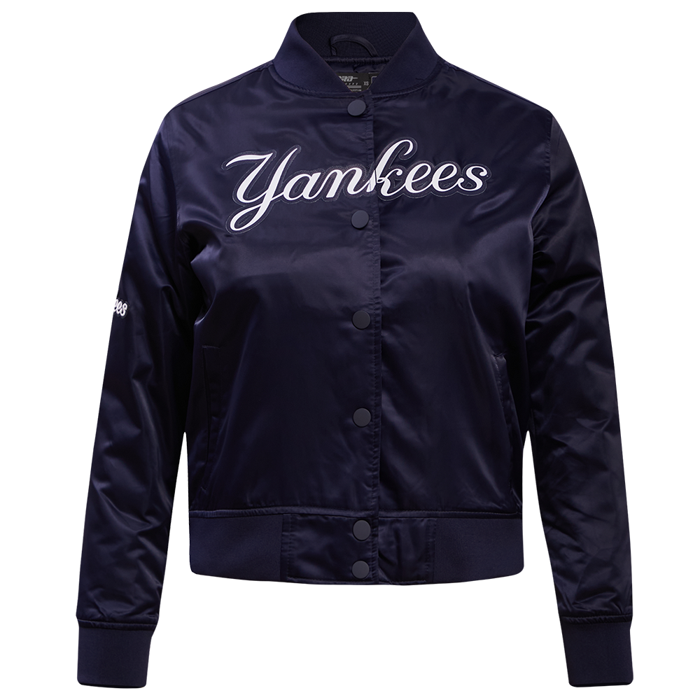 MLB NEW YORK YANKEES CLASSIC BLOUSON EN SATIN POUR FEMME (MARINE MINUIT)