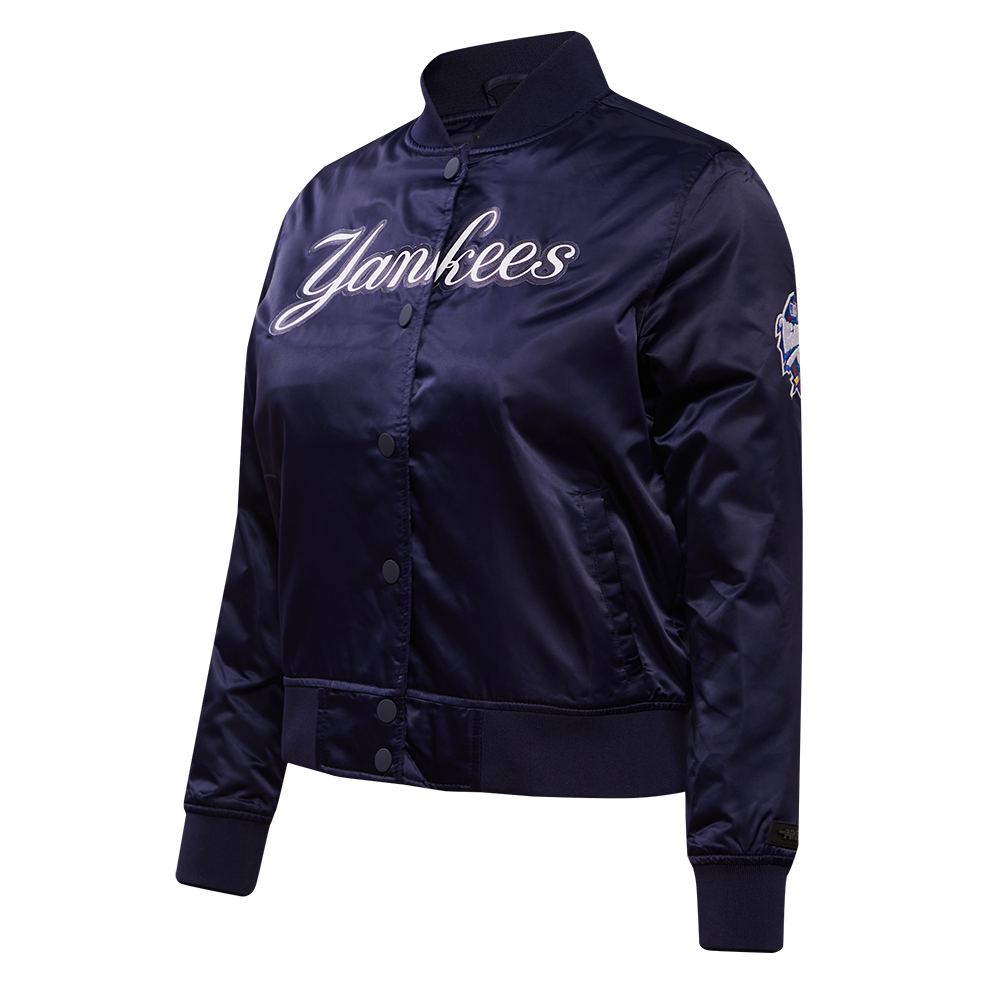 MLB NEW YORK YANKEES CLASSIC WOMEN'S SATIN JACKET (MIDNIGHT NAVY)