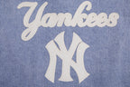 MLB NEW YORK YANKEES VARSITY BLUES WOMEN'S DENIM VARSITY JACKET (DENIM/LINEN)