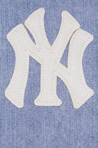 MLB NEW YORK YANKEES VARSITY BLUES WOMEN'S DENIM VARSITY JACKET (DENIM/LINEN)