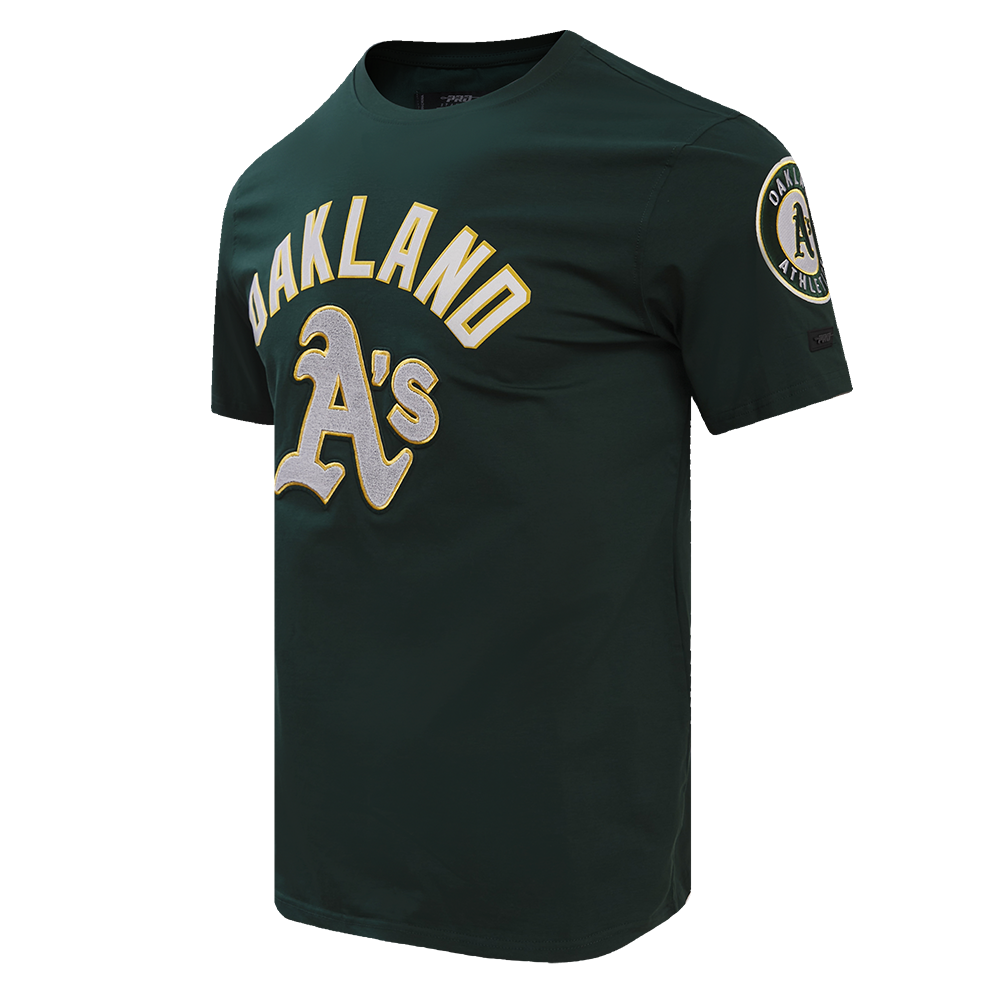 MLB OAKLAND ATHLETICS STACKED LOGO PRO TEAM MEN'S TOP (FOREST GREEN)