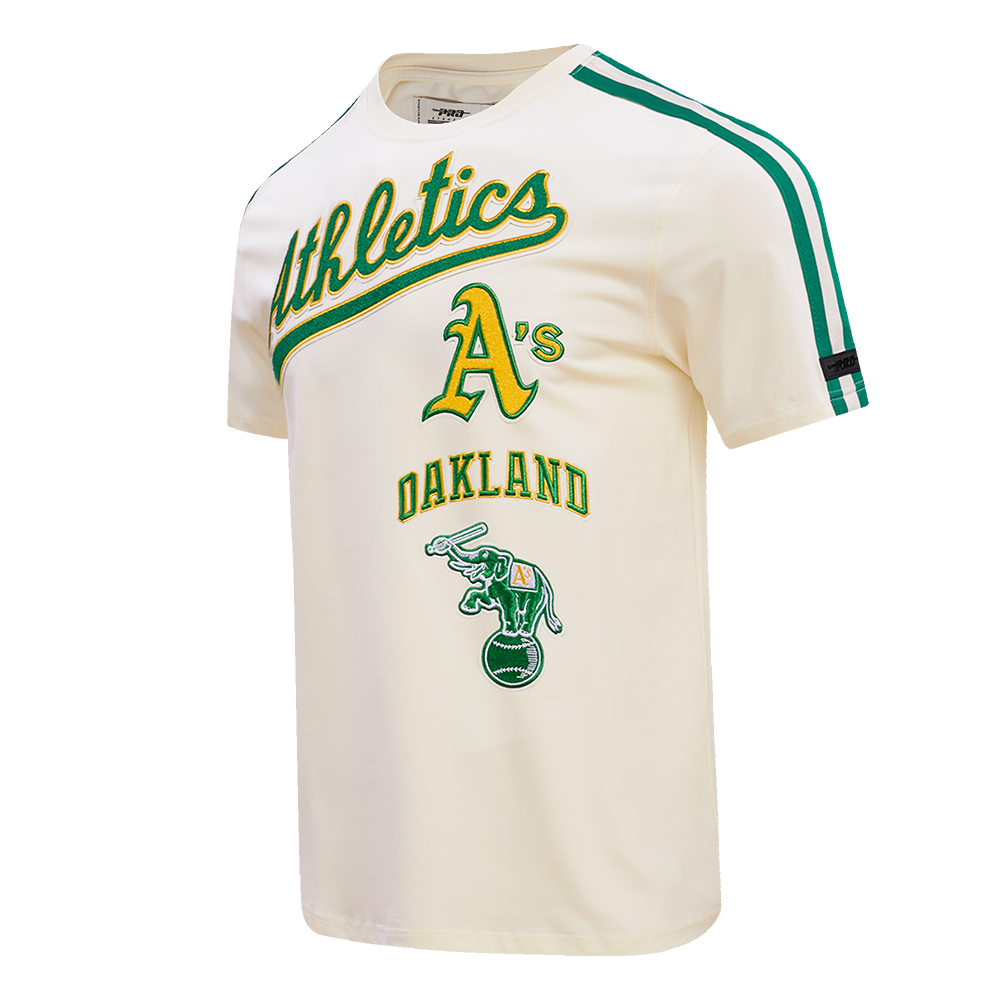 MLB OAKLAND ATHLETICS RETRO CLASSIC MEN'S STRIPED TOP (EGGSHELL/ KELLY GREEN)