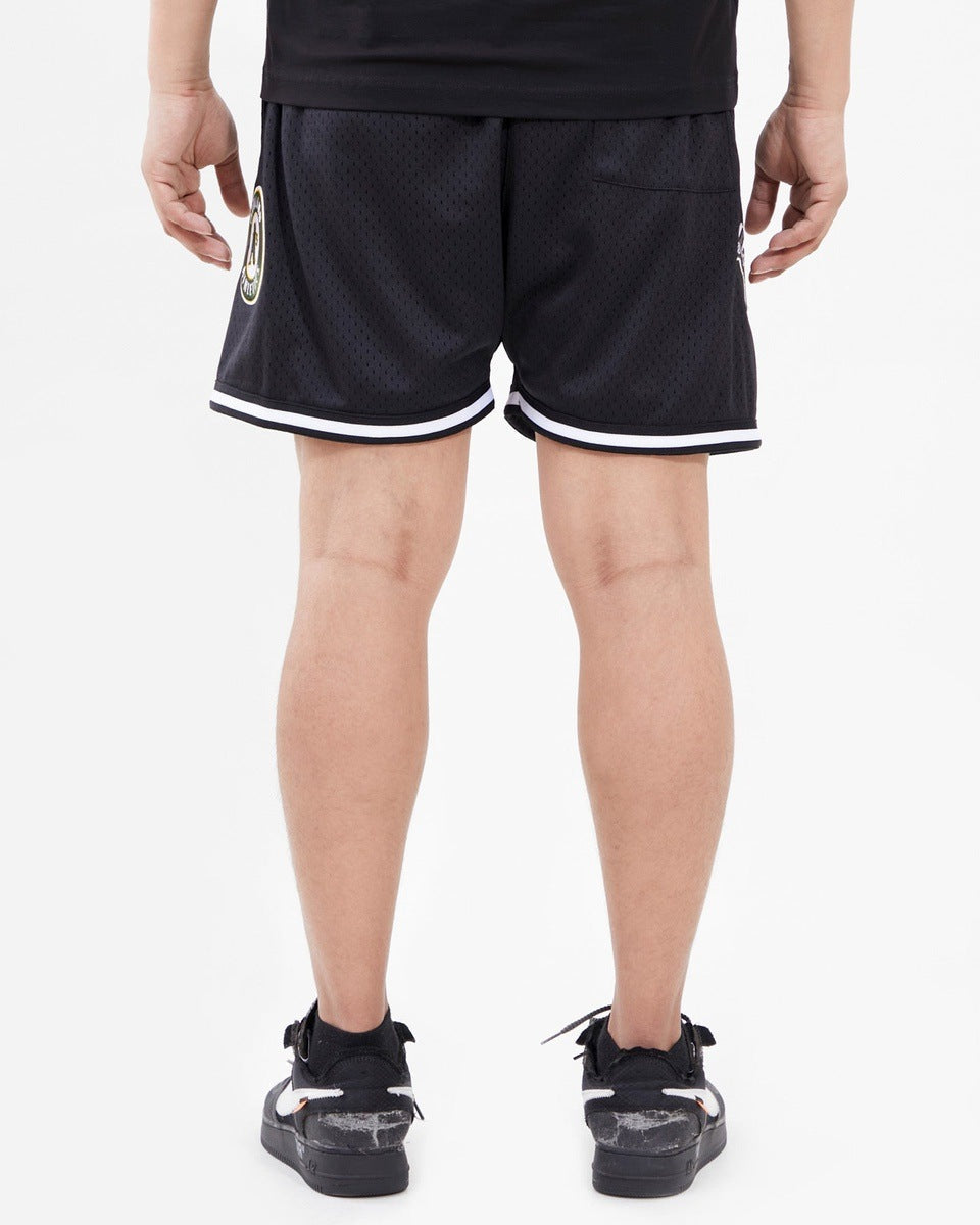 MLB OAKLAND ATHLETICS LOGO MEN'S MESH SHORT (BLACK)