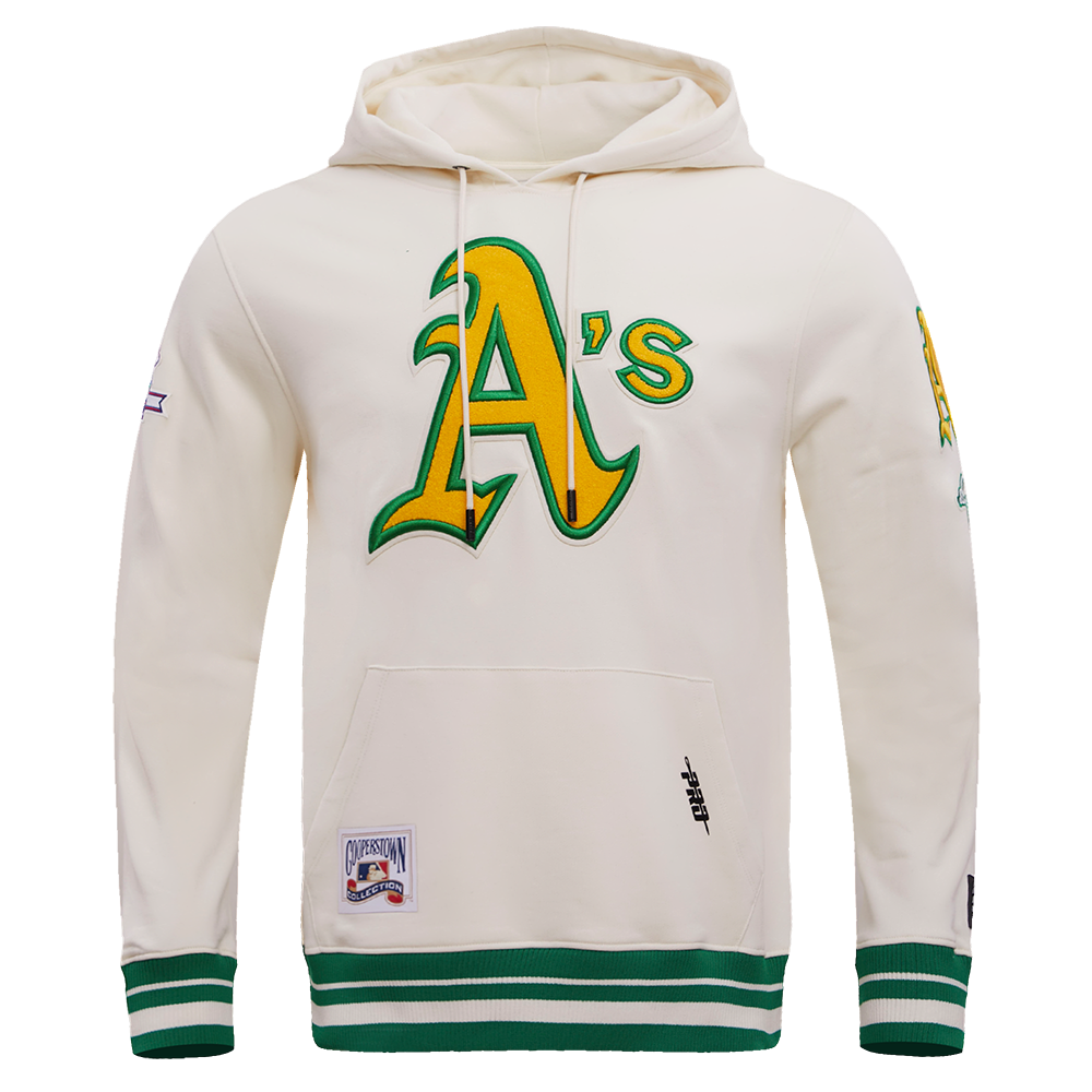 MLB OAKLAND ATHLETICS RETRO CLASSIC CHANDAIL À CAPUCHON POUR HOMME (COQUILLE D'ŒUF/VERT KELLY)