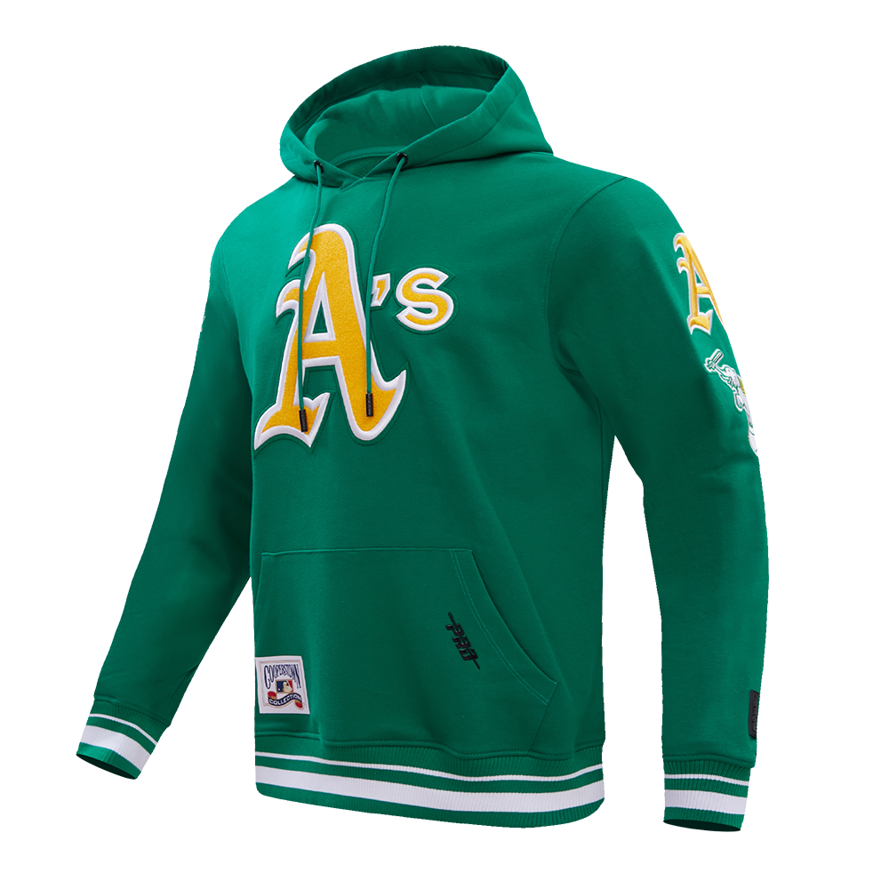 MLB OAKLAND ATHLETICS RETRO CLASSIC MEN'S PULLOVER HOODIE (KELLY GREEN)