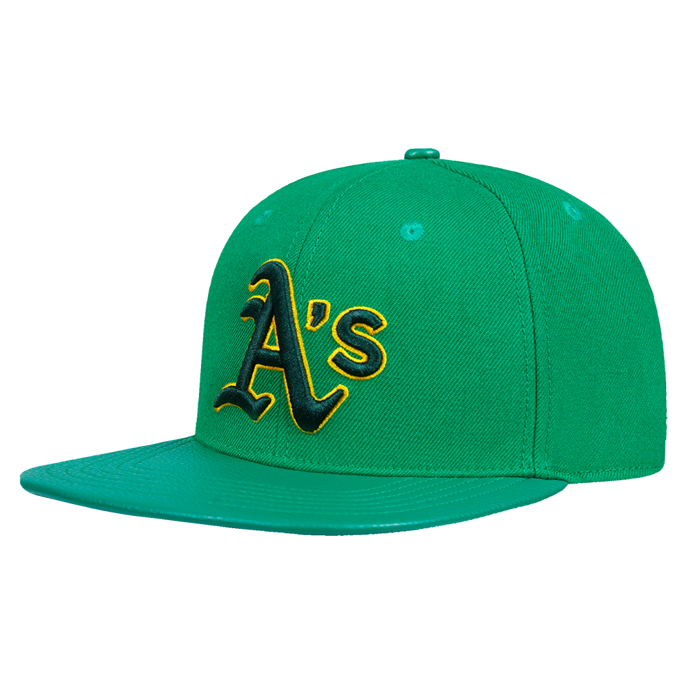 MLB OAKLAND ATHLETICS SCRIPT TAIL WOOL STRAPBACK (KELLY GREEN)