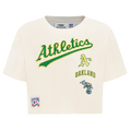 MLB OAKLAND ATHLETICS RETRO CLASSIC WOMEN'S BOXY TOP (EGGSHELL)