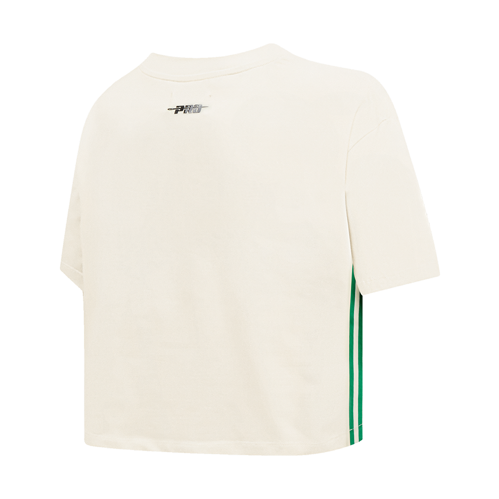 MLB OAKLAND ATHLETICS RETRO CLASSIC WOMEN'S BOXY TOP (EGGSHELL)