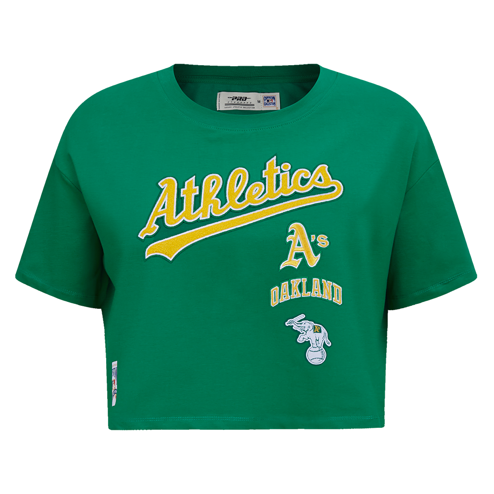 MLB OAKLAND ATHLETICS RETRO CLASSIC HAUT À COUPE CARRÉE POUR FEMME (VERT KELLY)