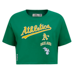 MLB OAKLAND ATHLETICS RETRO CLASSIC HAUT À COUPE CARRÉE POUR FEMME (VERT KELLY)